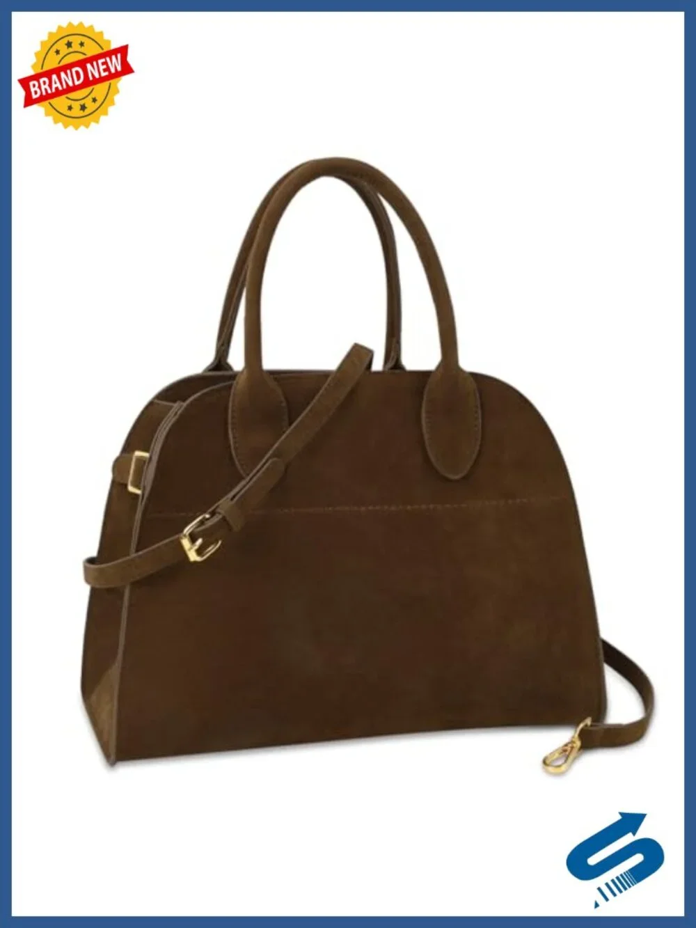 Vegan Suede Tote Bag Top Handle Satchel Shoulder Bag for Women Office Travel